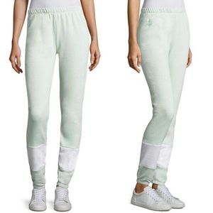 Wildfox Retro Knox Colorblock Joggers Mint Stripe